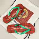 MacAlister Tartan Flip Flops With Matching Bag showcasing the unique tartan pattern, perfect for summer outings or as a stylish gift.