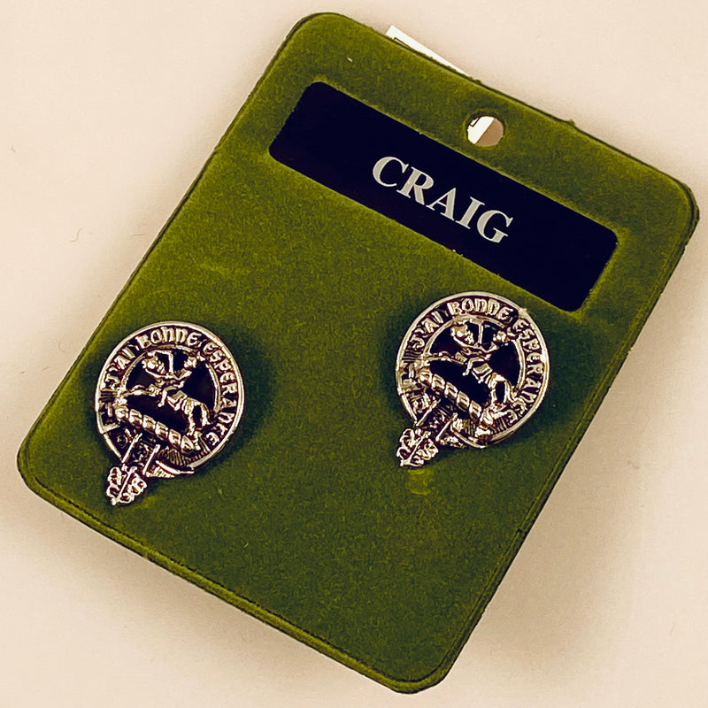 Craig Clan Crest Pewter Cufflinks