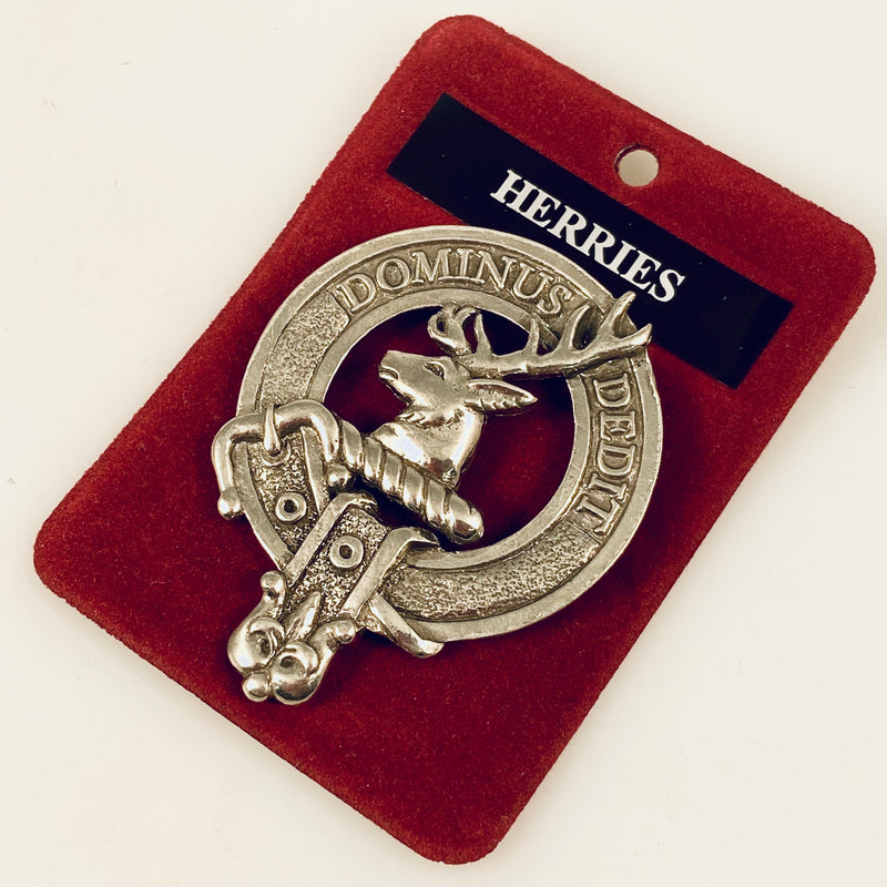 Herries Clan Crest Badge in Pewter