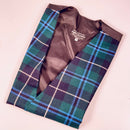 Douglas Modern Tartan Gents Waistcoat in premium wool tartan, featuring an elegant black satin back, perfect for formal occasions and tailored for a flattering fit.