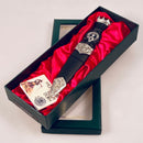 MacKay Clan Crest Stone Top Thistle Design Sgian Dubh featuring an elegant ebony effect handle with a pewter Celtic design.