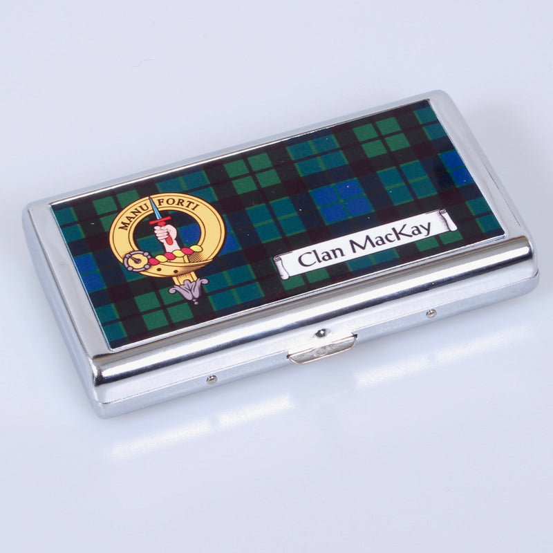 MacKay Clan Crest and Tartan Business Card Case
