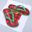 Cameron Tartan Flip Flops With Matching Bag showcasing comfortable stylish footwear and convenient drawstring storage for a perfect summer look.