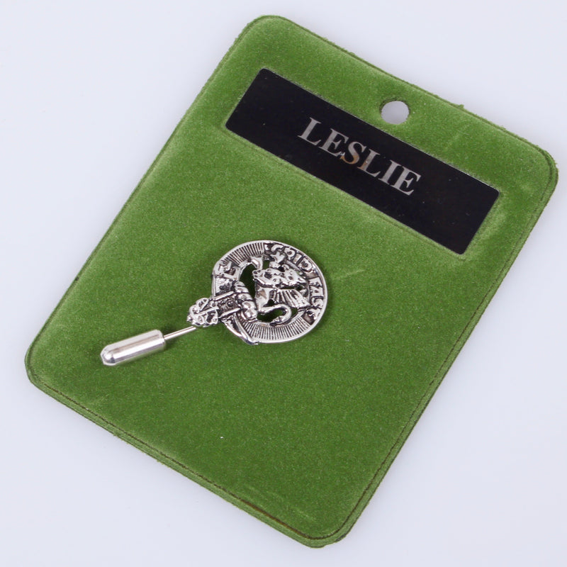 Leslie Clan Crest Pewter Tie Pin