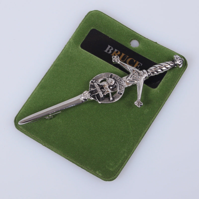 Clan Crest Pewter Kilt Pin with Bruce Crest