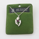 Thistle Pendant showcasing the unique thistle design crafted from high-quality pewter with a palladium finish, perfect for enhancing style and celebrating Scottish heritage.