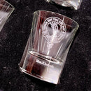 Clan Crest Dram Glass Set of 6 with MacKintosh Crest
