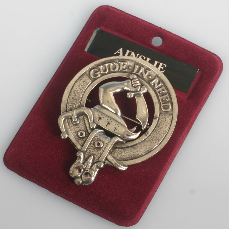 Ainslie Clan Crest Badge in Pewter