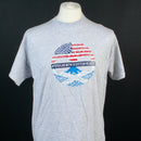 American With Scottish Roots T Shirt in Grey - Size Large, unique design for clearance sale