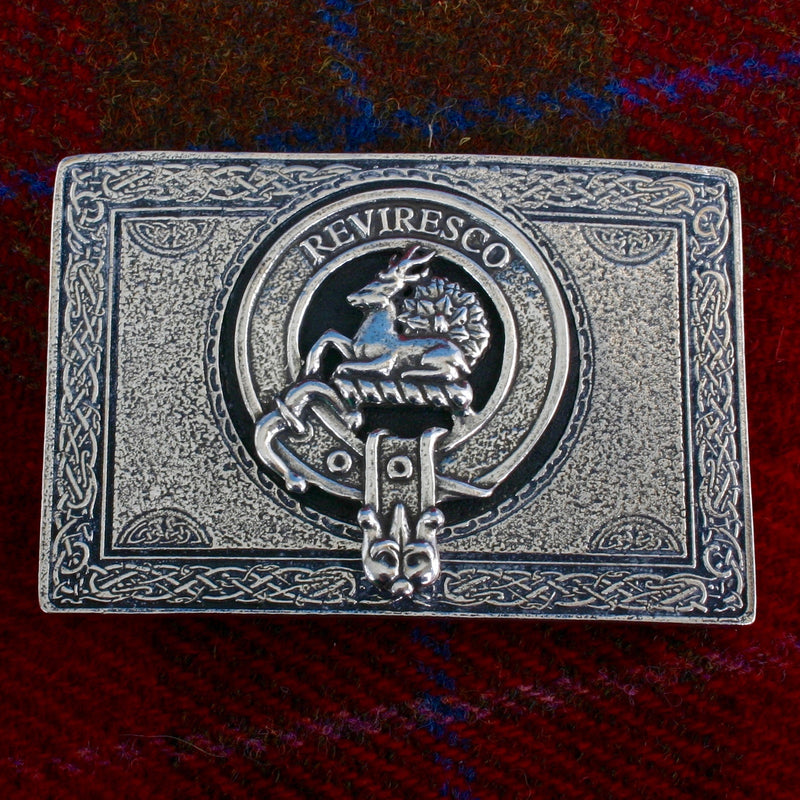 Maxwell Pewter Clan Crest Buckle For Kilt Belts
