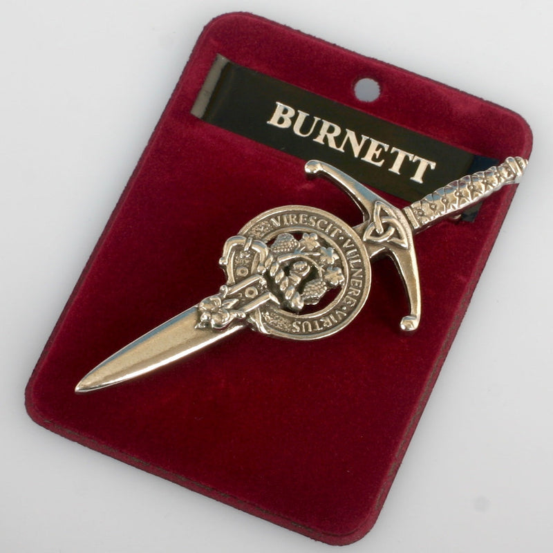 Clan Crest Pewter Kilt Pin with Burnett Crest