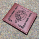 Clan Crest Real Leather Wallet showcasing the elegant design and personalized clan emblem on the front.