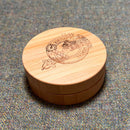 Clan Crest Bamboo Tin by ScotClans Engraved showcasing intricate laser engraving and stylish bamboo design, perfect for storing treasures and celebrating heritage.
