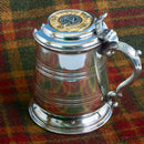 Pewter Tankard With Gold Trim showcasing exquisite craftsmanship and customizable clan crest design, perfect for celebrating Scottish heritage.