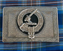 Gunn Pewter Clan Crest Buckle For Kilt Belts showcasing the intricate clan crest design and high-quality pewter craftsmanship.