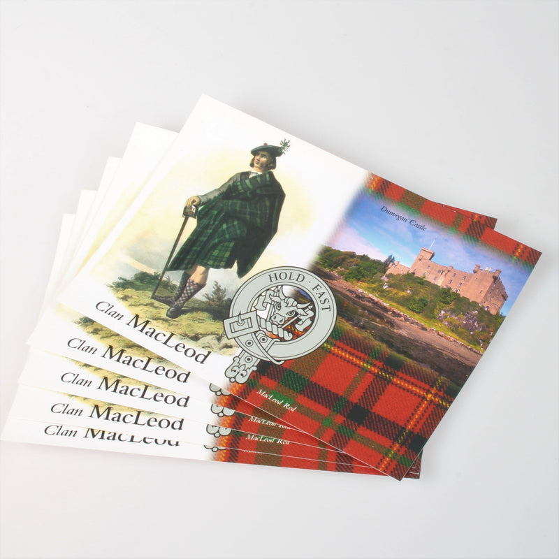 MacLeod Clan Crest and Tartan Postcard 5 pack (to clear)
