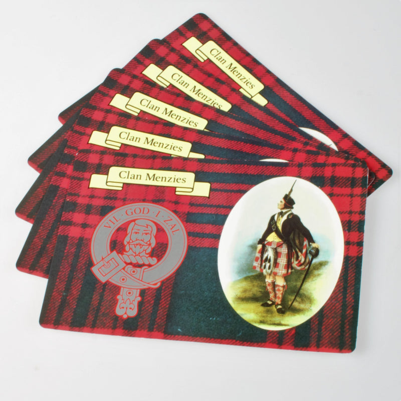 Menzies Clan Crest and Tartan Postcard 5 pack (to clear)