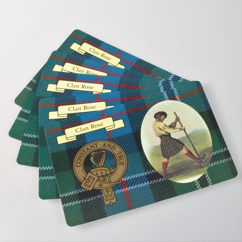 Rose Clan Crest and Tartan Postcard 5 pack (to clear)