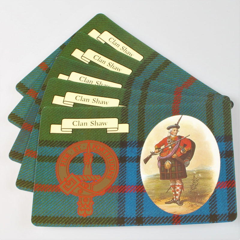Shaw Clan Crest and Tartan Postcard 5 pack (to clear)