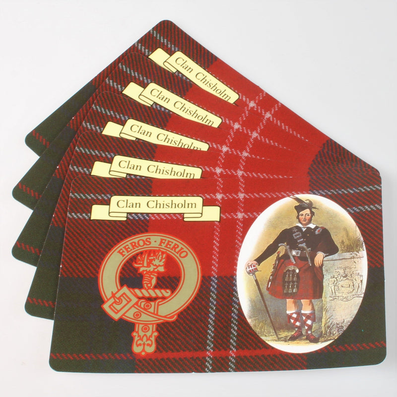 Chisholm Clan Crest and Tartan Postcard 5 pack (to clear)