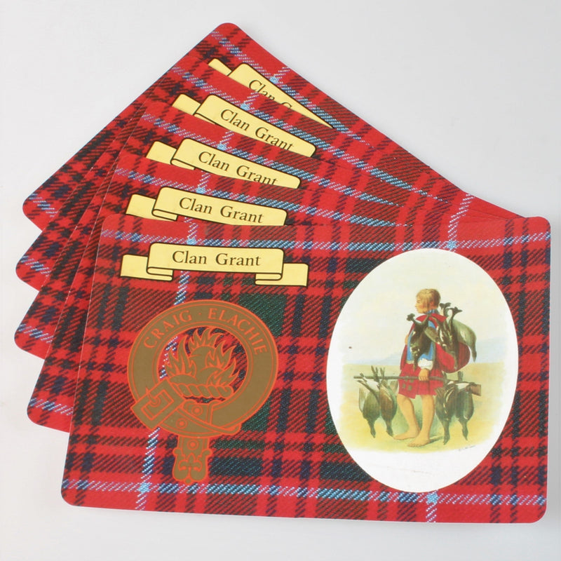 Grant Clan Crest and Tartan Postcard 5 pack (to clear)