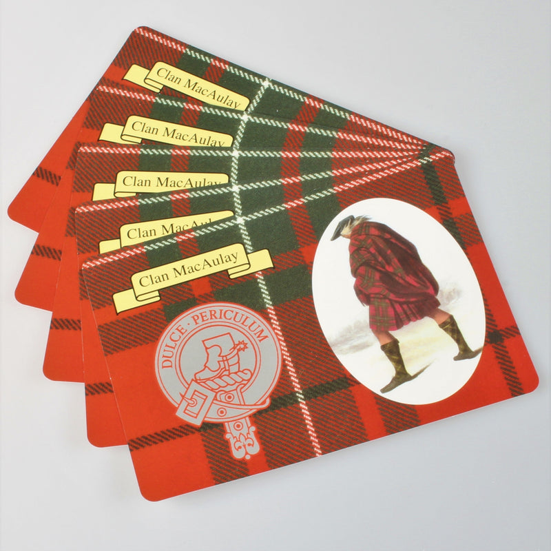 MacAulay Clan Crest and Tartan Postcard 5 pack (to clear)