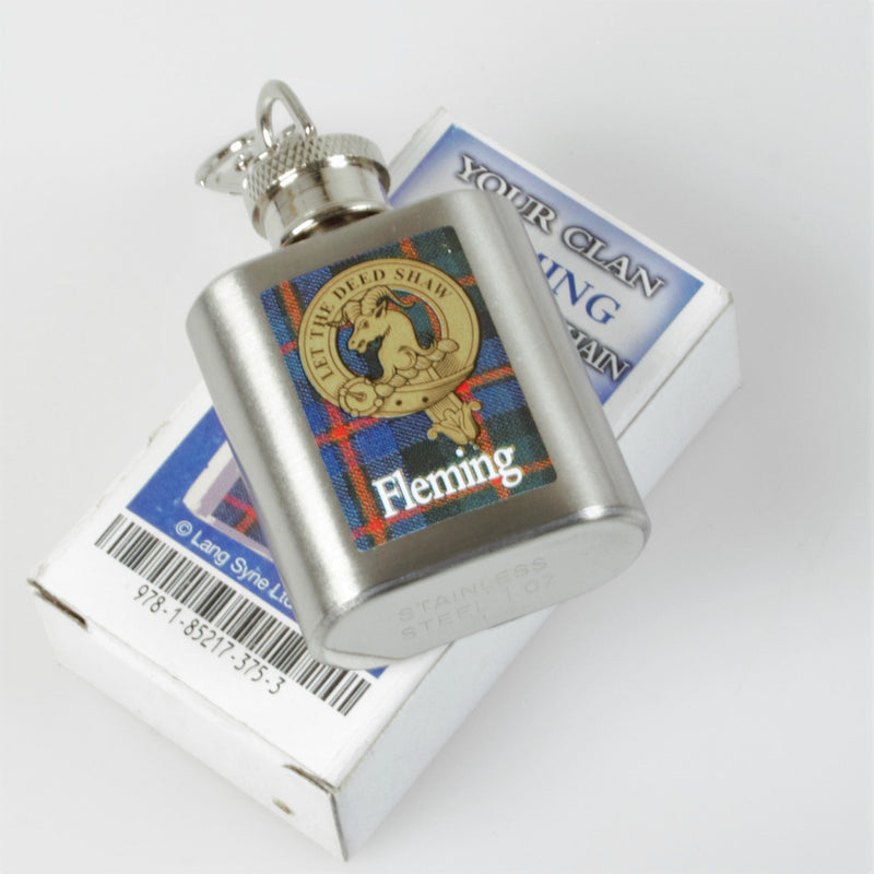Fleming Clan Crest Nip Flask (to clear)