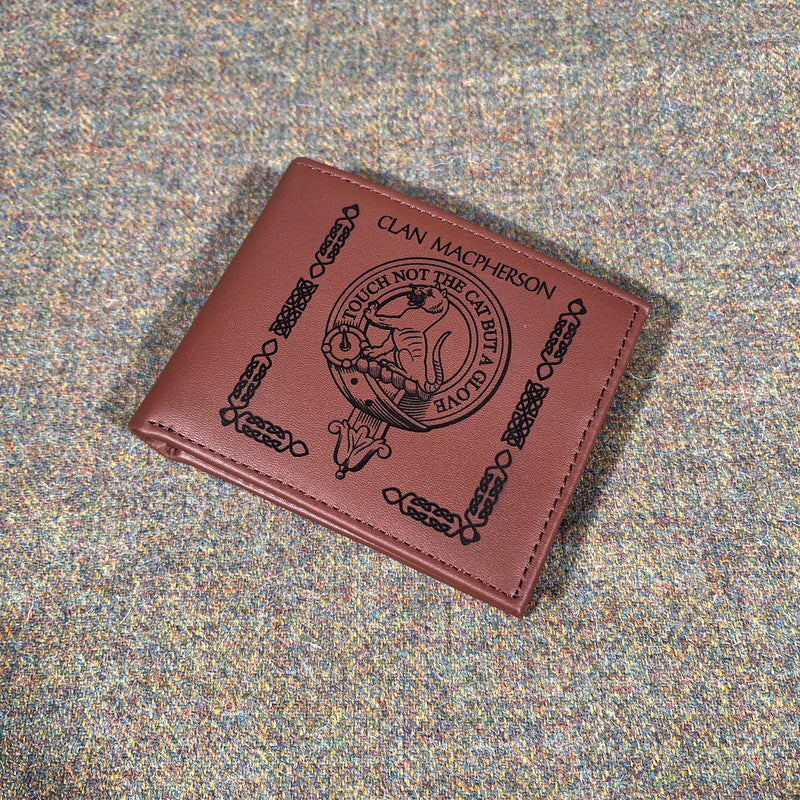 MacPherson Clan Crest Real Leather Wallet