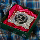 Elliot Pewter Clan Crest Buckle for Kilt Belts showcasing a stylish design and quality craftsmanship, perfect for traditional Scottish attire.