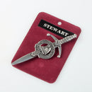 Clan Crest Pewter Kilt Pin with Stewart Crest