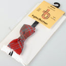 Grant Weathered Child's Size Tartan Bow Tie on a wooden background, showcasing its classic tartan pattern and elegant design, perfect for kids' special occasions or casual wear.