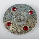 MacBain Clan Crest Pewter Plaid Brooch