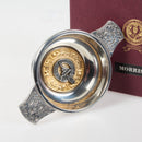 Morrison Clan Crest Quaich with Gold Trim