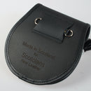 Detailed view of the Leather Semi Dress Sporran with Celtic knotwork flap, highlighting its quality leather finish and versatility for formal occasions.