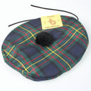 MacLaren Modern Bonspiel Tam, a stylish Scottish hat featuring authentic tartan patterns and a leather lace tie for a comfortable fit.
