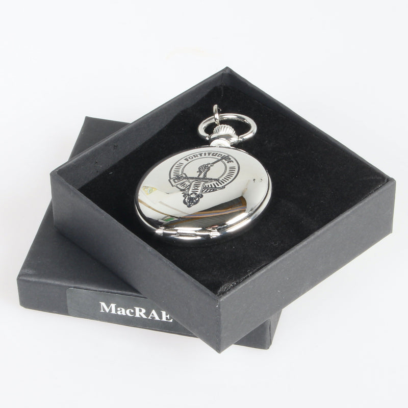 MacRae Clan Crest Engraved Pocket Watch