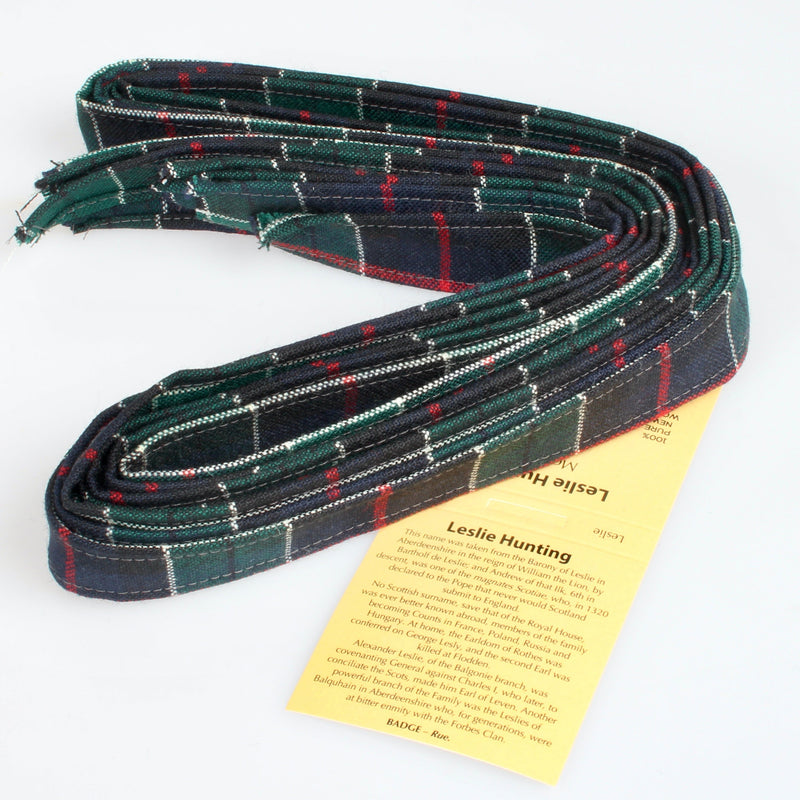 Wool Strip Ribbon in Leslie Hunting Modern Tartan - 5 Strips, Choose your Width