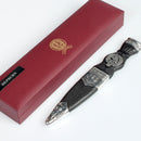 Hepburn Clan Crest Sgian Dubh with stunning stone top showcasing high-quality craftsmanship and a classic thistle design.