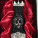 Gunn Clan Crest Stone Top Thistle Design Sgian Dubh