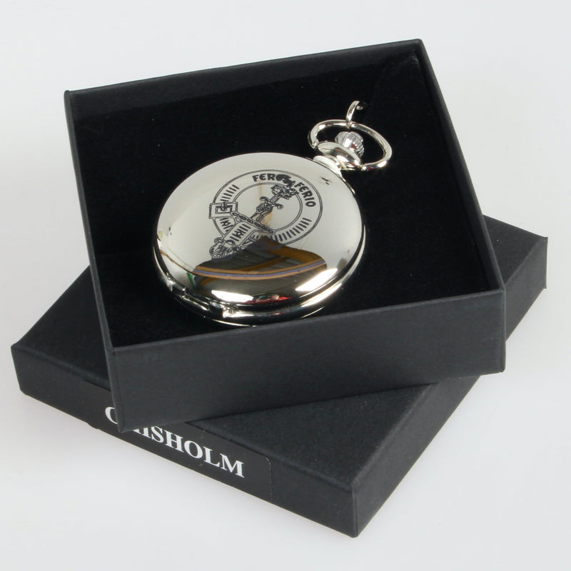 Chisholm Clan Crest Engraved Pocket Watch