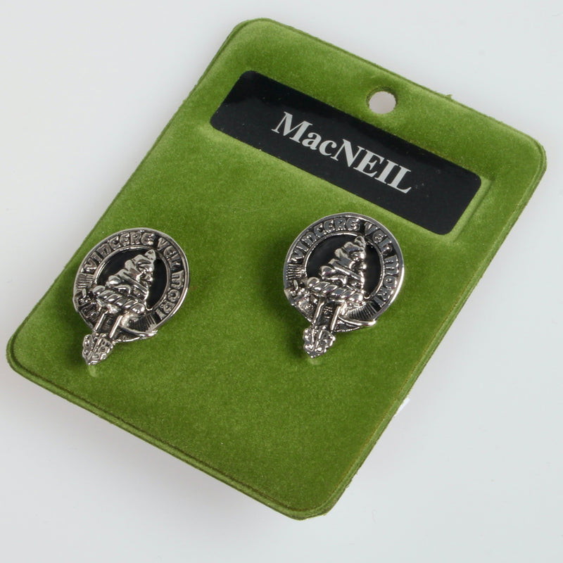 MacNeil Clan Crest Pewter Cufflinks