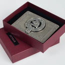 Dunbar Pewter Clan Crest Buckle For Kilt Belts, showcasing a traditional Scottish design with customizable clan crests.