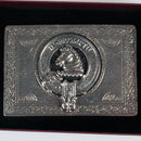 Dunbar Pewter Clan Crest Buckle For Kilt Belts, featuring durable pewter material and intricate craftsmanship, perfect for celebrating Scottish heritage.