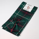 Wool Mini Sash in MacDonald of the Isles Modern Tartan draped elegantly, showcasing its stylish design and vibrant tartan pattern, perfect for both casual outings and special events.