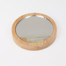 Lightweight and portable Clan Crest Engraved Wooden Pocket Mirror perfect for checking makeup on the go.