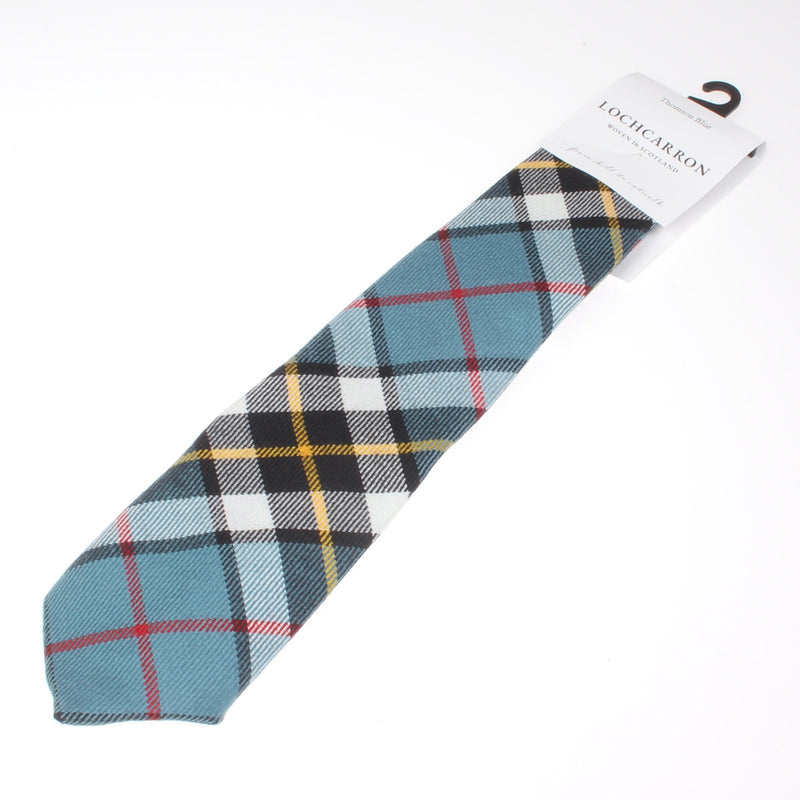 Luxury Pure Wool Tie in Thomson Blue Modern Tartan