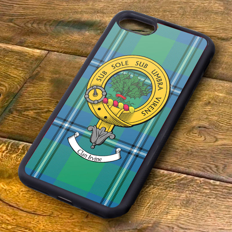 Irvine Tartan and Clan Crest iPhone Rubber Case