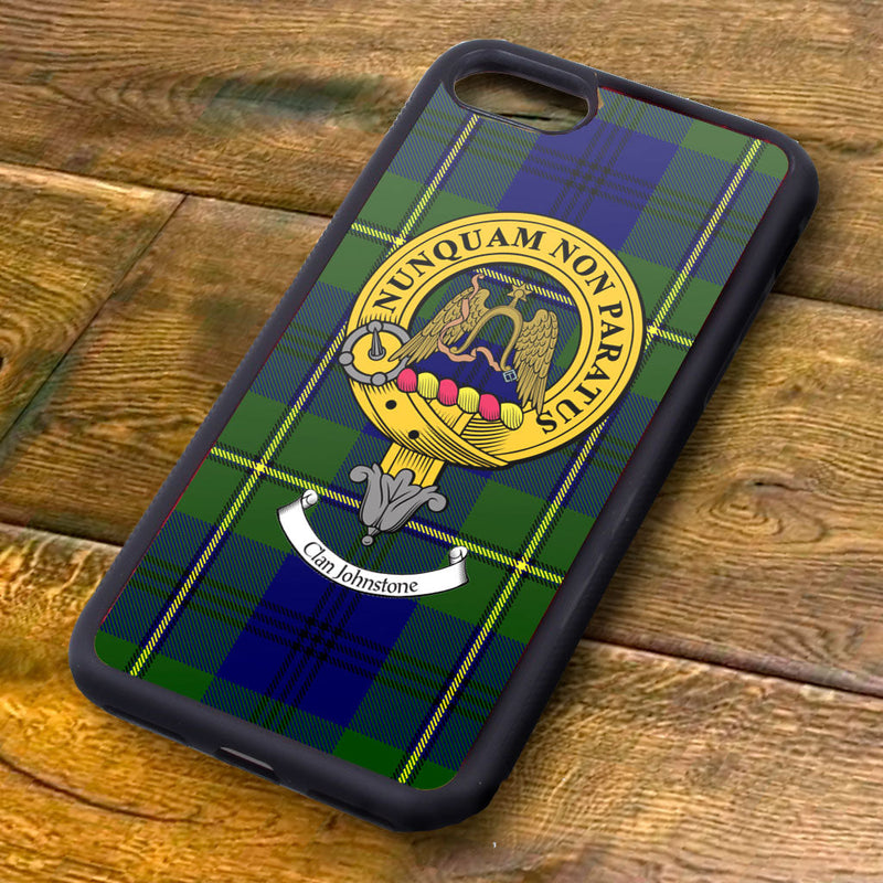 Johnstone Tartan and Clan Crest iPhone Rubber Case
