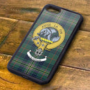 Kennedy Tartan and Clan Crest iPhone Rubber Case showcasing the detailed clan crest design on a robust aluminum-backed case, perfect for proud Scots!