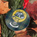 Kennedy Clan Crest and Tartan Metal Christmas Ornament featuring unique designs - perfect holiday gift from ScotClans, available in 6 styles.
